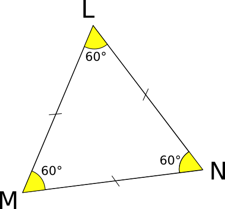 somme des angles d'un triangle équilatéral