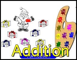 Coloriage cadeaux addition