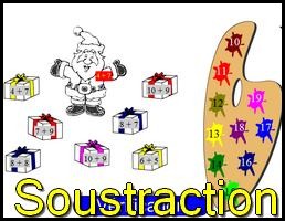 Coloriage cadeaux soustraction