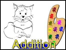 Coloriage chat addition