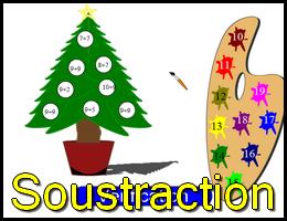 Coloriage sapin soustraction