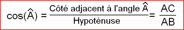 définition cosinus