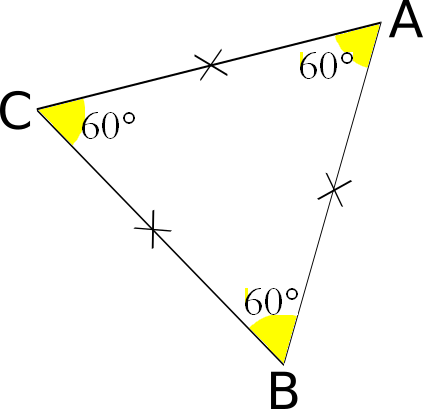 Angles d un triangle équilatéral ABC