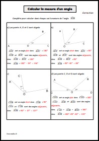 Calculer la mesure d'un angle - Correction