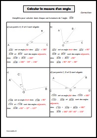 Calculer la mesure d'un angle - Correction