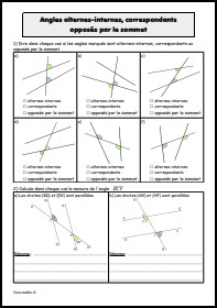 Angles alternes-internes, correspondants et opposés