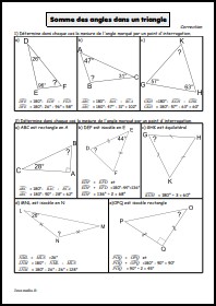 Somme des angles dans un triangle - Correction