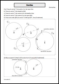 Cercles - construction - Correction