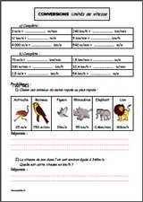 Conversion - unités de vitesse
