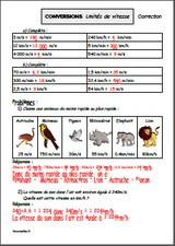 Conversion - unités de vitesse - correction