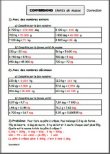 Conversion - unités de masse - correction