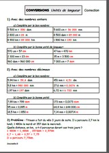 Conversion - unités de longueur - correction