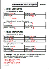 Conversion - unités de capacité - correction