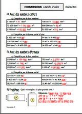 Conversion - unités d'aire - correction