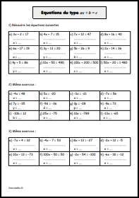 Equations du type ax+b=c