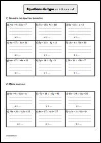 Equations du type ax+b=cx+d