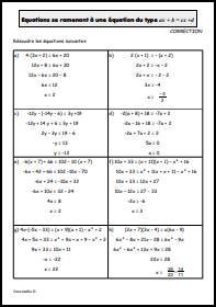 Equations se ramenant à une équation du type ax+b=cx+d - Cor