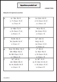 Equations produit nul - Correction