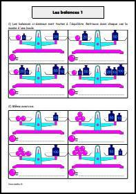 Equations - les balances 1