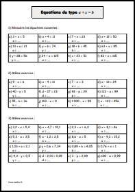 Equations du type a+x=b