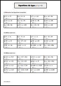 Equations du type a+x=b