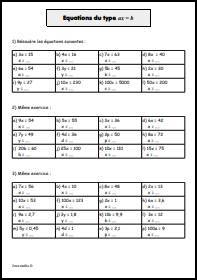 Equations du type ax=b