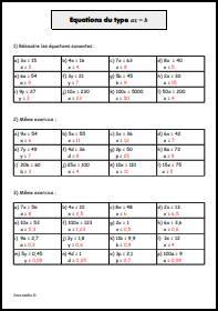 Equations du type ax=b - Correction