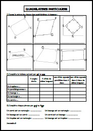 Quadrilatères particuliers