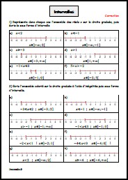 Décrire un ensemble de nombres avec des intervalles - Correction