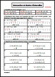 Intersection et réunion d'intervalles - Correction