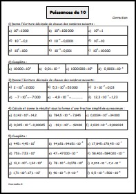 puissances de 10 - correction