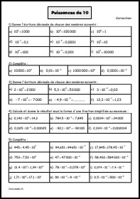 puissances de 10 - correction