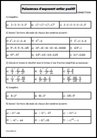 puissances d'exposant entier positif (correction)
