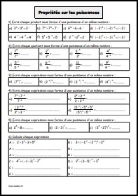 Propriétés sur les puissances