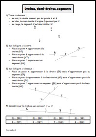 Droites, demi-droites, segments