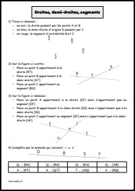 Droites, demi-droites, segments