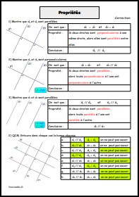 Propriétés droites  - Correction