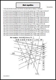 Mot mystère - Correction