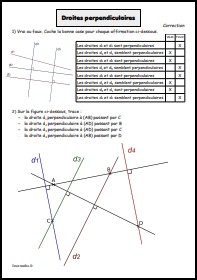Droites perpendiculaires - Correction