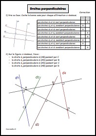 Droites perpendiculaires - Correction