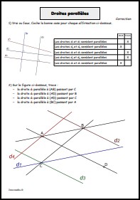 Droites parallèles - Correction