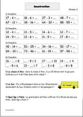 Exercice De Maths Soustractions Posees De Deux Nombres Entiers