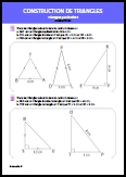 Construction de triangles -
Triangles particuliers (Correction)