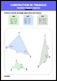 Construction de triangles -
Connaissant angle(s) et/ou longueur(s) (Correction)