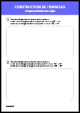 Construction de triangles -
Triangles particuliers avec angles