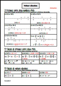 Valeur absolue - distance entre deux réels (correction)