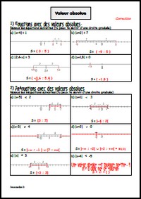 Equations et inéquations avec valeurs absolues (correction)