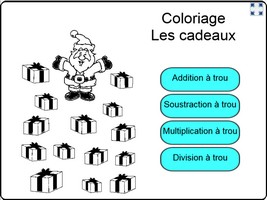 coloriage cadeaux Opérations à trou