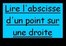 Lire l'abscisse d'un point sur une droite graduée