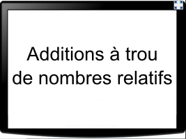 Additions à trou de nombres relatifs